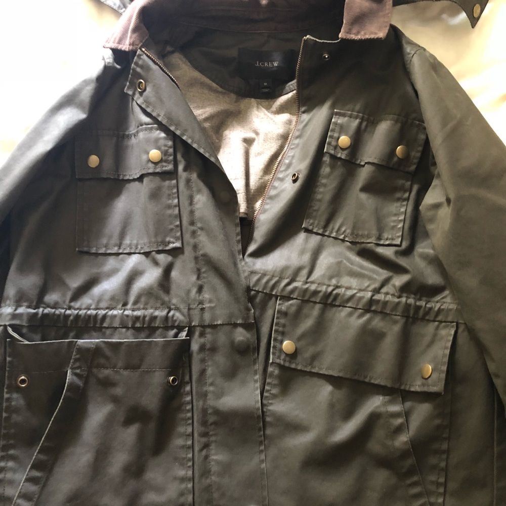 J Crew women’s lightweight waxed jacket
